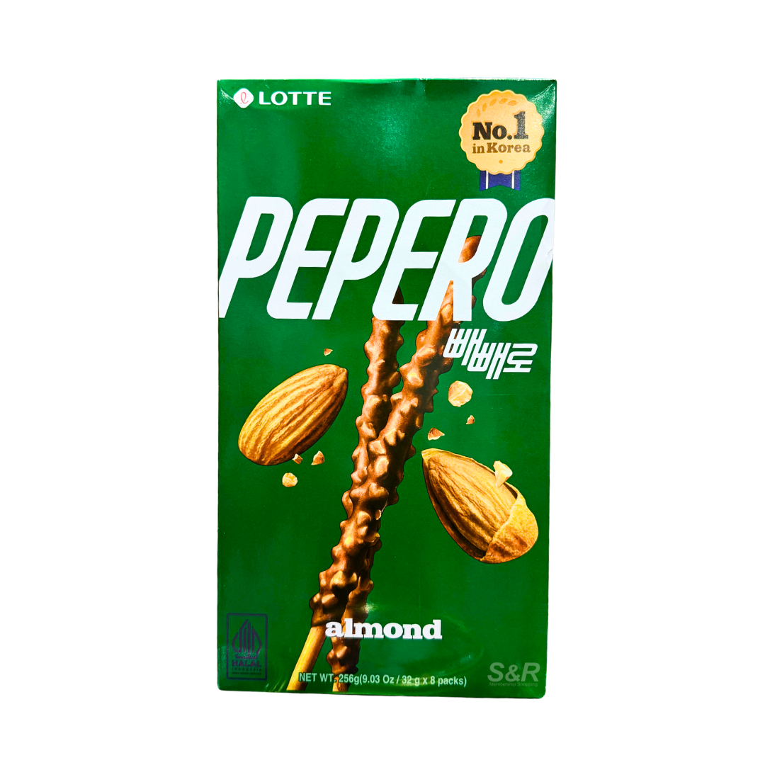 Lotte Pepero Almond and Chocolate Biscuit Sticks (8 x 32g) Lotte Pepero Almond and Chocolate Biscuit Sticks (8 x 32g)